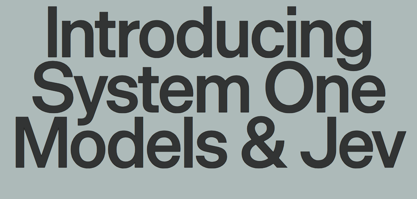 TypeSafe blog header that reads Introducing System One Models and Jev